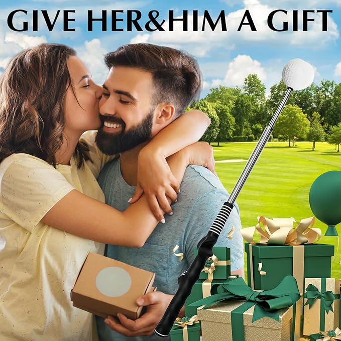 Golf Swing Trainer & Golf Grip Trainer – Retractable Golf Training Aid with Click Feedback for Tempo, Strength & Accuracy | Portable Golf Training Grip Tool for Indoor & Outdoor Practice