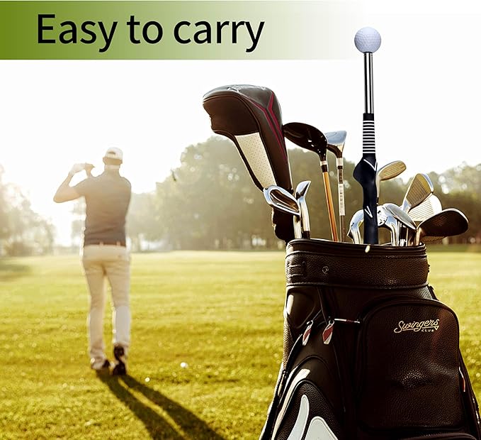 Retractable Golf Swing Training Aid, Rhythm Click Sound Warm-up Golf Swing Trainer, Golf Grip Trainer, Golf Training aid Indoor and Outdoor Golf Equipment for Beginners and Professionals