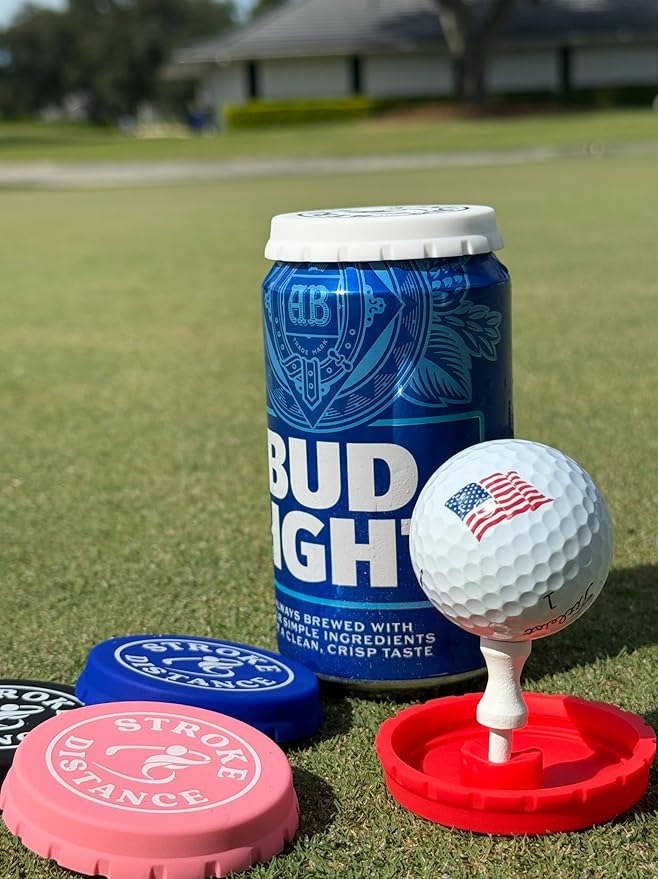 Can Cap Tee 3 Pack: Ultimate Beverage Protection & Golf Tee in One - Pink