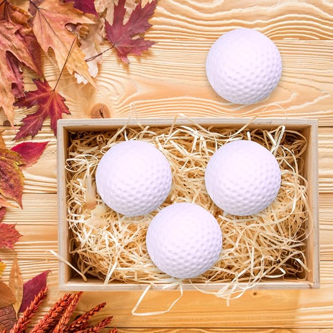 24 Pcs Mini Golf Stress Ball Bulk 2.5 Inch Foam Practice Balls for Stress Relief with 2 Black Mesh Storage Bags Sports Party Favors for Birthday Carnival Gift