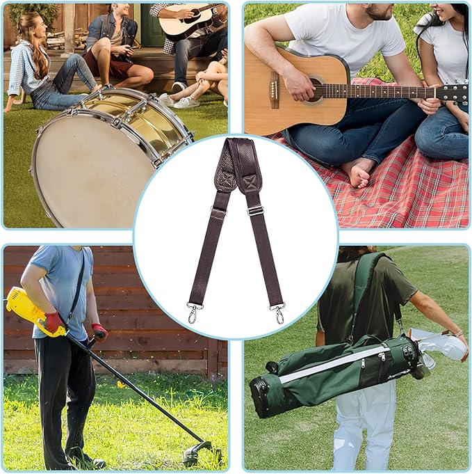 Heavy Duty Shoulder Strap for Bag Universal Replacement 58" Fixed Padded Adjustable Buckle