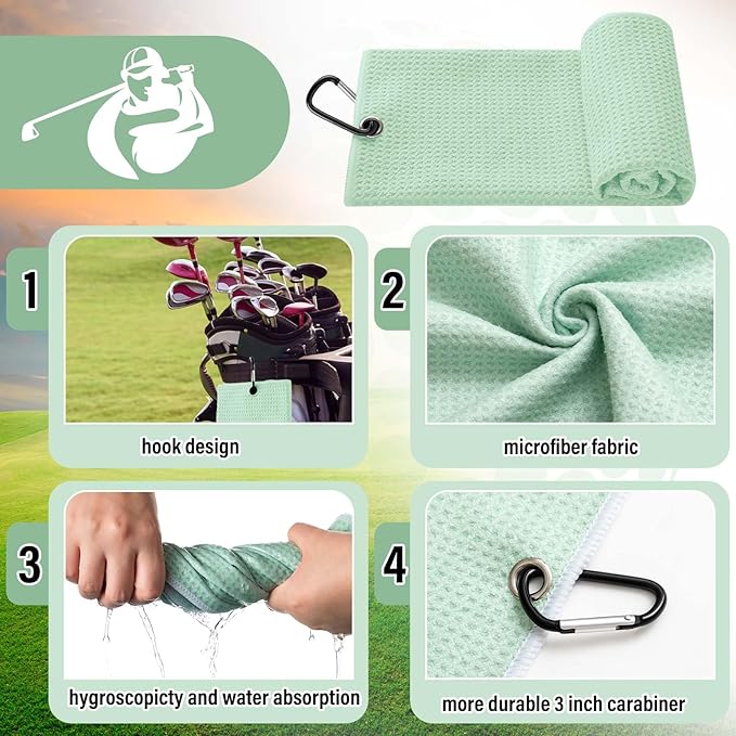 Liliful 12 Pcs Golf Accessories Kit, Include Golf Ball Bag with Hook Towel Tees Magnetic Ball Marker Divot Tool Cleaner Brush for Women Man Gifts