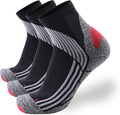 Tactia Full Cushion Compression Socks Men, Coolmax No-Blister Wicking Padded Heel, Quarter Socks for Tennis Golf Hiking Work