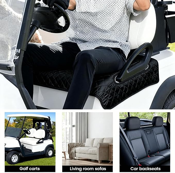 Heated Golf cart seat Cover, 3 Heating Levels and 4 Heating Zones, All-Weather Waterproof Design, Non-Slip Universal fit, USB/Type-C Power Supply, Ideal Golf Gift for Men