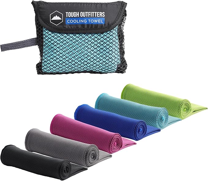 Tough Outdoors Cooling Towel - Cooling Towels for Neck & Face - Ice Wrap & Sweat Rag for Camping Gym Yoga & Sports - Workout Towel for Gym Sweat - Cool Towels for Extreme Heat