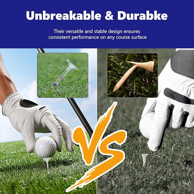 Golf Tees 3 1/4 inches (83mm) Plastic Clear Funny Bulk Unbreakable Reduces Friction & Side Spin Golfing Accessories for Women Men Golfers,30 Counts