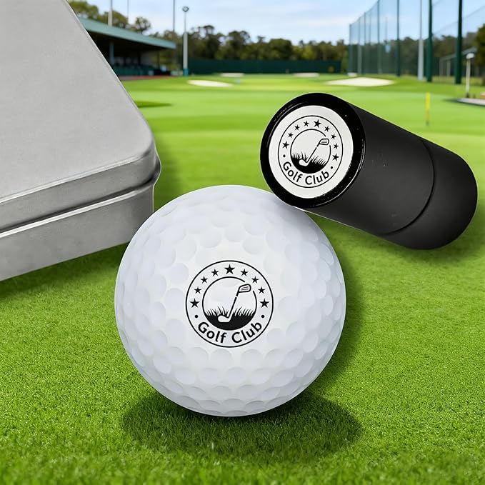 Golf Ball Stamp, Personalized Golf Ball Stamp with Metal Storage Case, Golf Ball Stamp Markers,Reusable Waterproof Golf Ball Marking Gift for Men Golfer & Dad Husband, Golf Balls Stamp