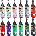 Jerify 12 Pieces Golf Ball Holder Soft Carry Bag with Tee Holder Keychain Belt Clip Hook Portable Golf Accessories for Women Ladies Golfer Pouch Gifts, 12 Styles