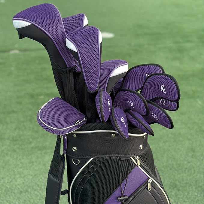 Andux 4pcs/Set Mesh Golf 460cc Driver Fairway Wood Club Head Covers Long Neck with No. Tags