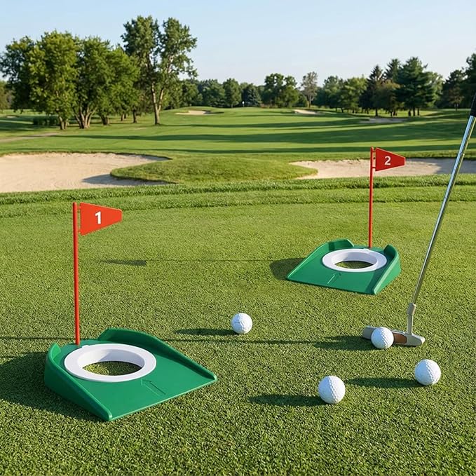 Sotiff Golf Putting Practice Cup Hole Training Aids Golf Accessories Training Putters with Plastic Flag for Adult Office Garage Yard Indoor Outdoor Practice