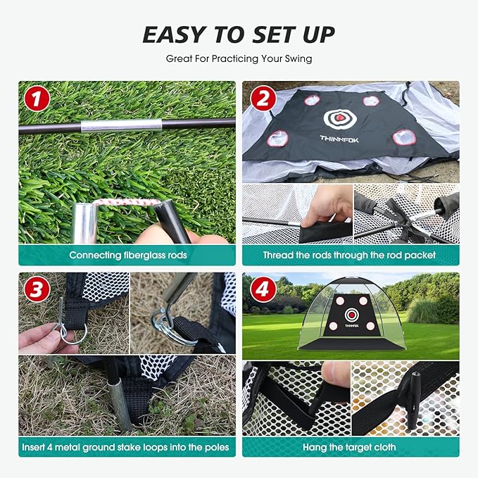 Golf Net, Golf Practice Net and Mat, 10x7FT Hitting Aids for Backyard Driving Chipping Swing Training with Noise Reduce Target Tri-Turf Mats Tees Real Balls for Indoor Outdoor, Gifts for Men Dad