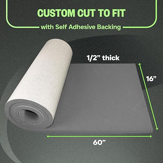 XCEL Marine Foam Roll with Self Adhesive – Gray, 60" x 16" x 1/2" Closed Cell Foam Rubber Water Resistant Padding Sheet – Home, Marine, Garage, Automotive, Crafts & Cosplay (Gray, 60" x 16" x 1/2")