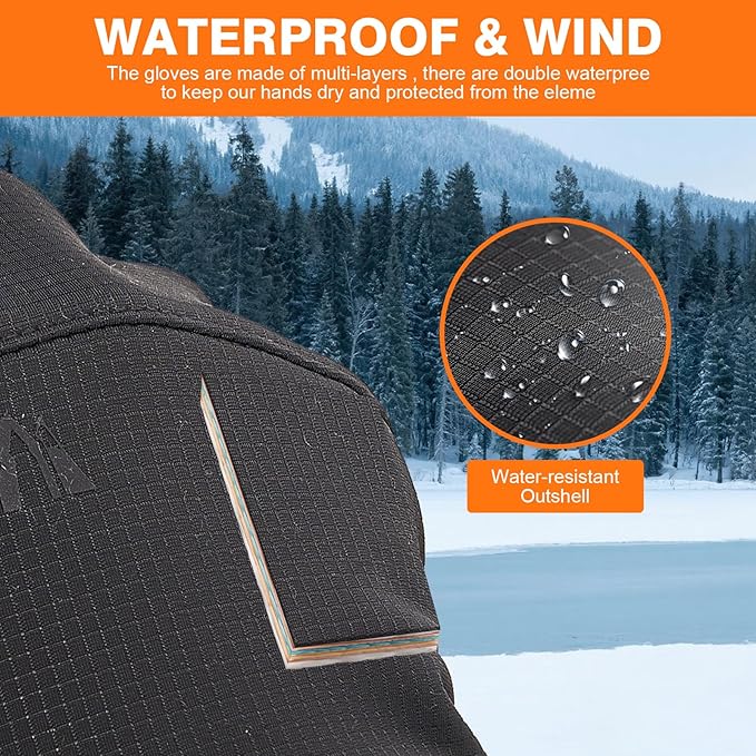 LMLALML Winter Gloves for Men and Women Waterproof Cycling Driving Running Gloves for Cold Weather