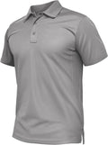 TACVASEN Mens Polo Shirt Short Sleeve Tactical Performance Collared Work Golf Shirts Dry Fit Pique Polos for Summer