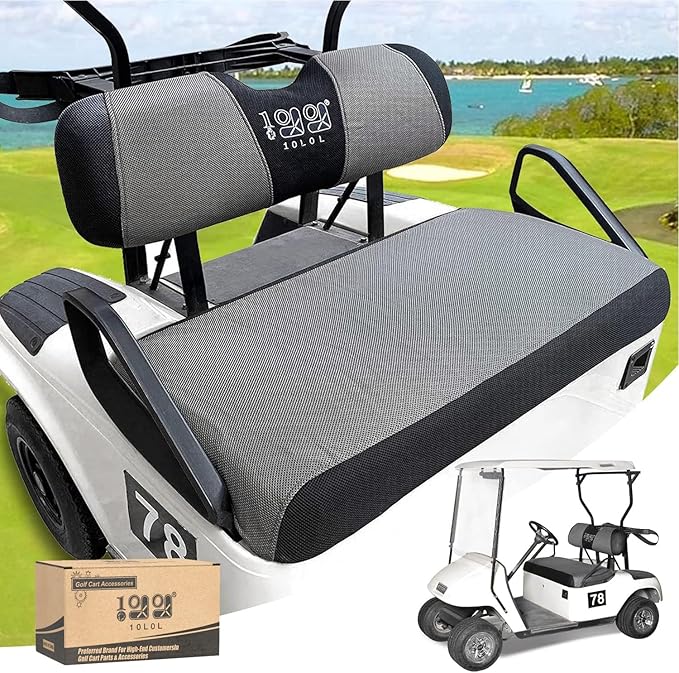 10L0L Universal Golf Cart Seat Covers Dress UP Older Golf Cart Durable Breathable Material Fit Like a Glove for EZGO TXT RXV Club Car DS, Easy to Install