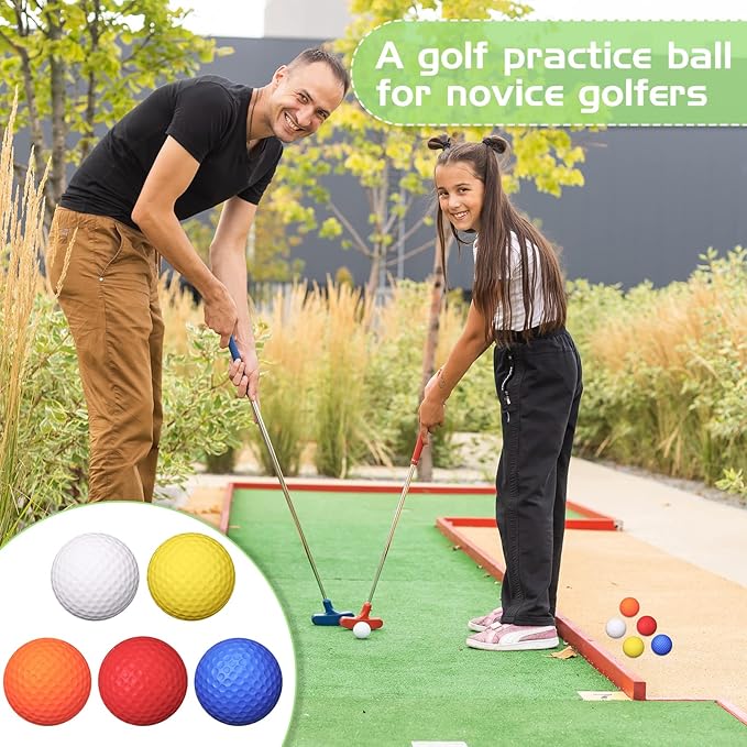 Yilloog 120 Pack Foam Golf Practice Balls Bulk, Soft Foam Balls for Golf Practice, Realistic Feel and Limited Flight Training for Indoor or Outdoor Party