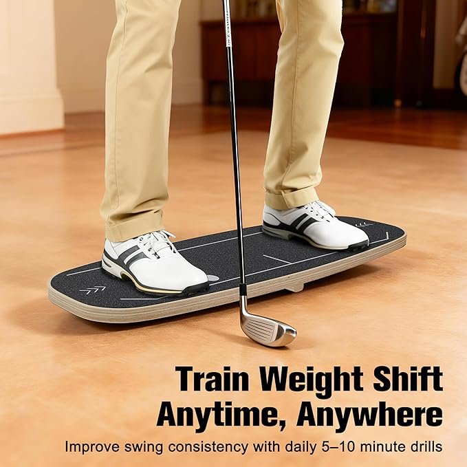 Golf Pressure Plate, Golf Weight Shift Board, Golf Swing Trainer, Improve Weight Shift, Balance & Accuracy - Golf Training Aid for Increased Power & Control, Teaching Tool for Club Practice & Drills