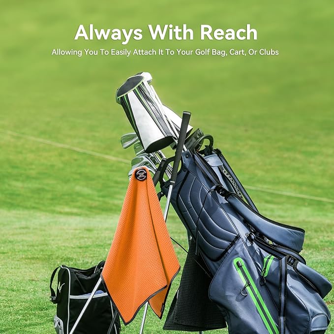 Magnetic Golf Towel with Clip and Cleaning Pocket -Ideal for Male Golfers, perftct Gifts for Men-Magnetic Golf to Golf Accessories for Bags, Carts or Clubs 24"*16"