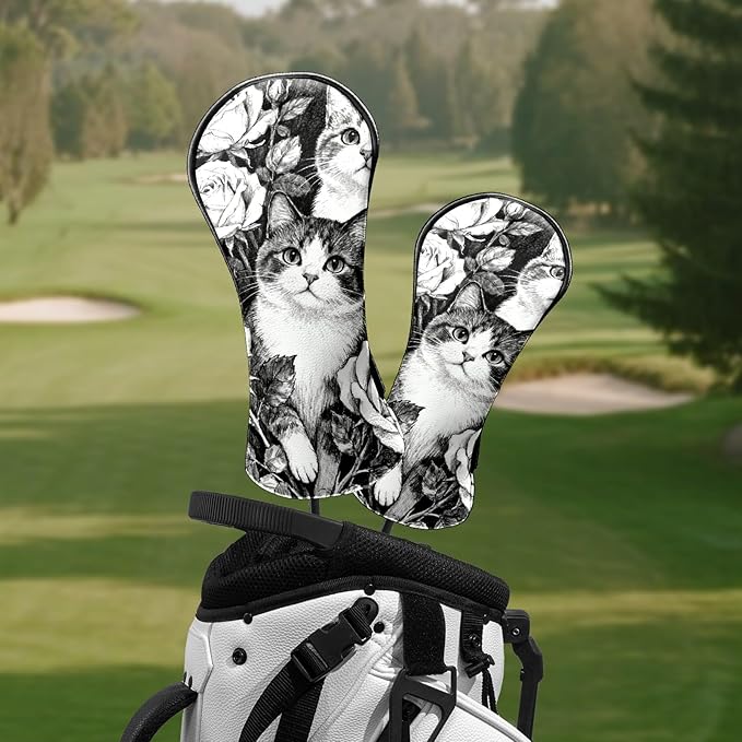 Golf Head Covers Leather Driver Headcover, Premium Golf Club Covers with Anti-Scratch Lining 1/3/5 Wood Head Covers for Golf Clubs for Women Men