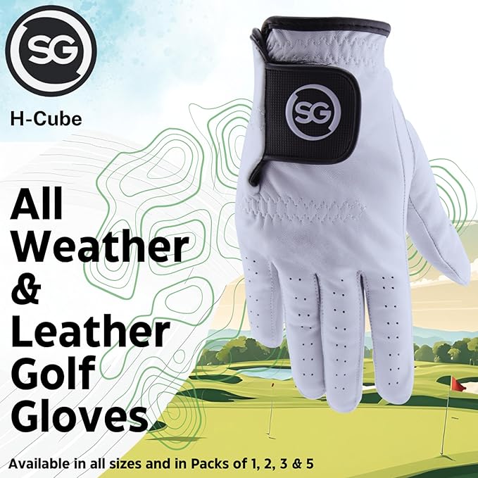 H-Cube All-Weather & Leather Golf Gloves