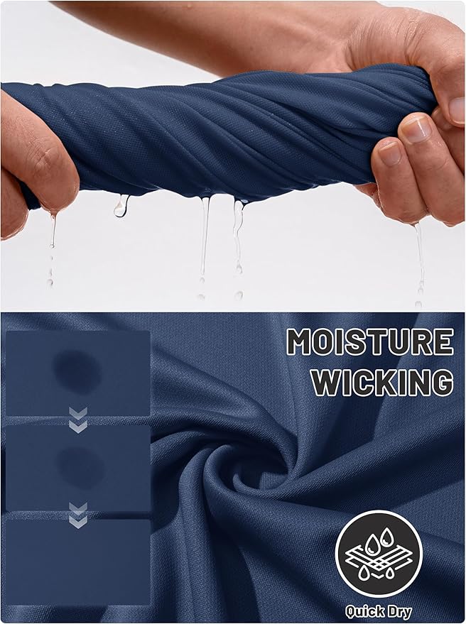 TACVASEN Mens Polo Shirts Short Sleeve Dry Fit Performance Breathable Golf Shirt with Collar Tennis Casual Business Work