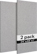 Olanglab Acoustic Panels 2 Pack, 48''x24'' Large Sound Panels, Fabric Wrapped Sound Proof Foam Panels for Walls, Sound Absorbing Panels for Recording Studio Acoustical Treatments (Light Grey)