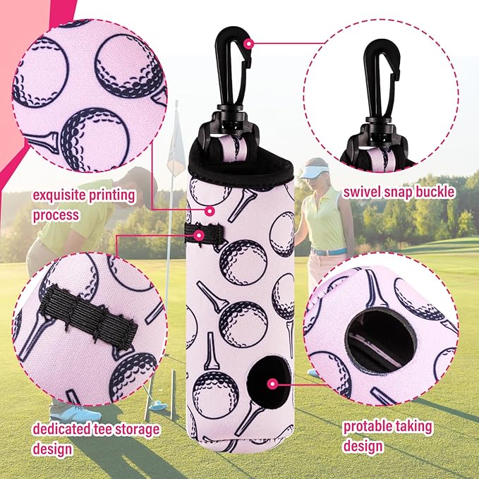Liliful 12 Pcs Golf Accessories Kit, Include Golf Ball Bag with Hook Towel Tees Magnetic Ball Marker Divot Tool Cleaner Brush for Women Man Gifts