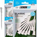 LIGNUM Tee - Classic Golf Tees - Sports Golf Tees - Anti Spin Head, Bio-Based Micro Wood, 50x Durable