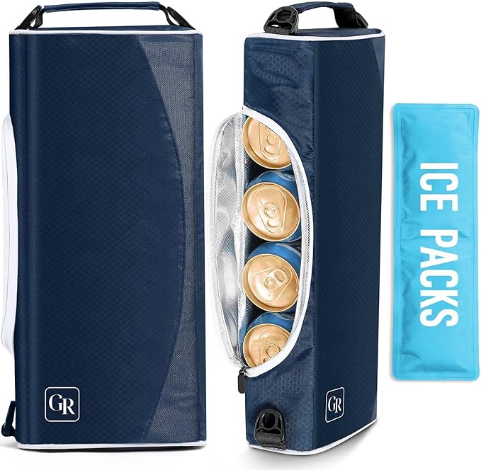 Golf Cooler Bag with Ice Packs - Golf Gifts for Men Fits in Golf Bags Golf Accessories Fathers Day Dad Gifts from Daughter Son Wife - Keeps 6 Beer Cans or 2 Wine Bottles Cold for Hours