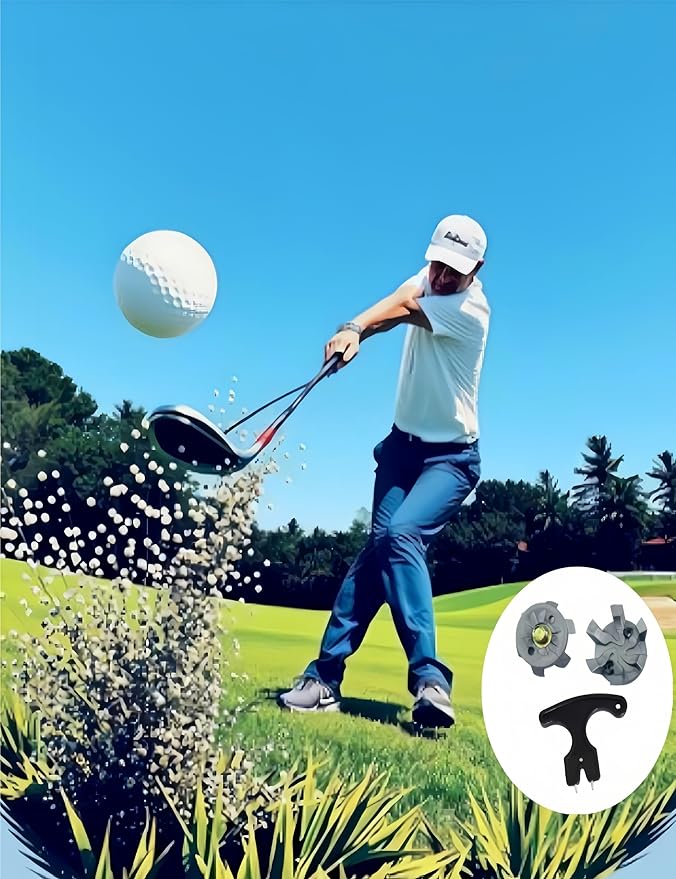 30Pcs Golf Spikes Golf Shoe Spikes Replacements with 1 Cleats Spanner,Footjoy Spikes Replacement Golf Cleats for Any Shoe,for Cricket Shoe Player