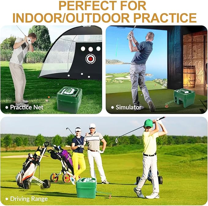 Automatic Golf Ball Dispenser Machine, 40-Ball Capacity Tee-Up Trainer with Dual-Mode Height Adjustment, Golf Practice Tool for Driving Range & Home Use