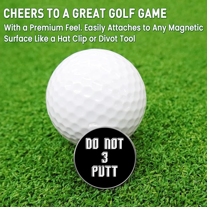 FINGER TEN Golf Ball Marker with Hat Clip Markers Assorted Patterns Value Gift Set Mark Golf Divot Tool Accessories for Men Women Kids