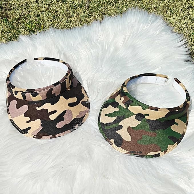 2 Pack Sun Visor Hats Women Men Clip On Wide Brim Visors Hat Outdoor Sports Golf Beach Travel Tennis Caps