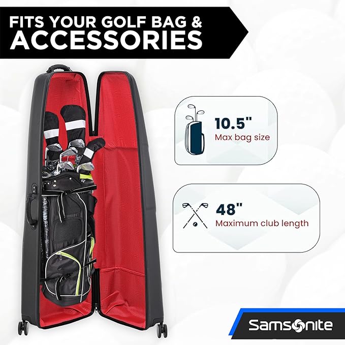 Samsonite Tour Classic Golf Hard Case Golf Travel Bag, Lightweight & Durable ABS Shell, 360 Degree Multi-Directional Wheels