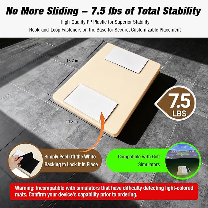 15.7" x 11.8" Golf Bunker Mat - Portable & Sturdy High-Performance Golf Practice Mat for Bunker Shots, Indoor & Outdoor Sand Chipping Mat- Perfect for Beginners, Pros, and Simulator Training