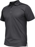 TACVASEN Mens Polo Shirt Short Sleeve Tactical Performance Collared Work Golf Shirts Dry Fit Pique Polos for Summer