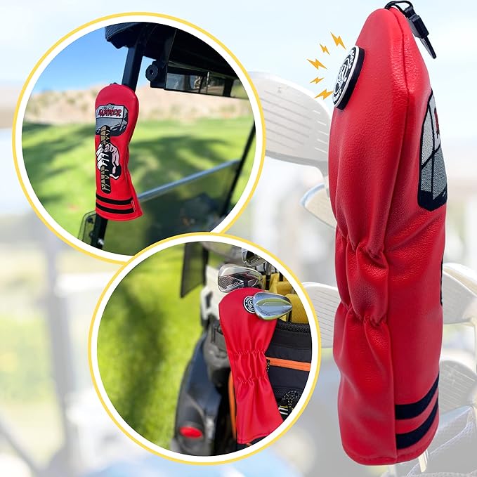 Funny Golf Club Covers The Hammer Driver Headcover and Little Hammer Fairway Wood Head Covers, Golf Accessories for Men, Golfer Gifts for Men, Golf Head Covers for Dad