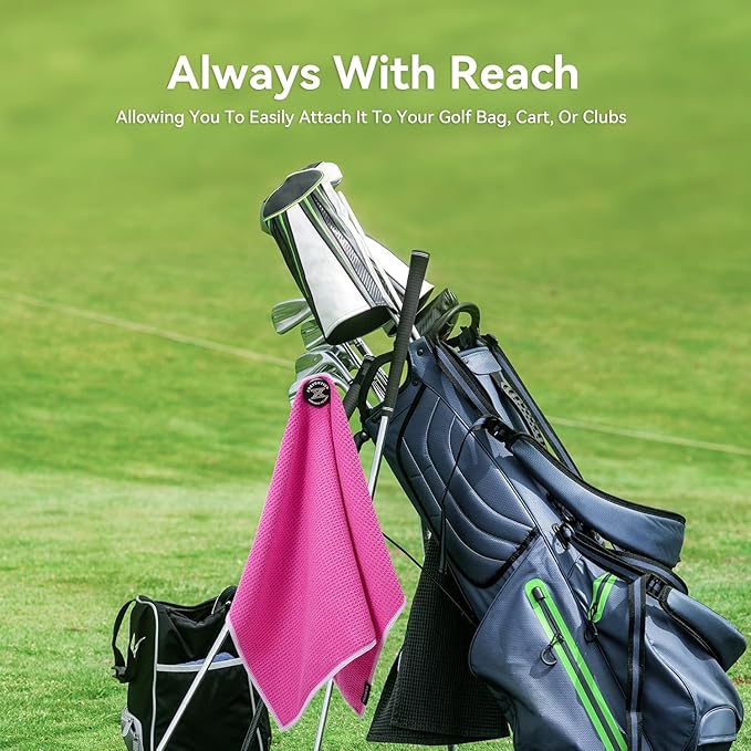 Magnetic Golf Towel with Clip and Cleaning Pocket -Ideal for Male Golfers, perftct Gifts for Men-Magnetic Golf to Golf Accessories for Bags, Carts or Clubs 24"*16"