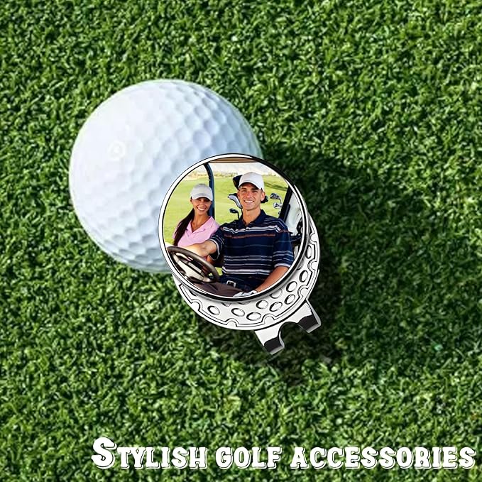 Personalized Golf Marker Hat Clip, Custom Magnetic Golf Hat Clip with Photo Name Text Logo, for Men, Women and Golfers