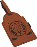 Custom Engraved Golf Luggage and Bag Tag - Personalized Golfing Accessories Gift for Golfer, Mom, Dad, Him, Her (Rust)