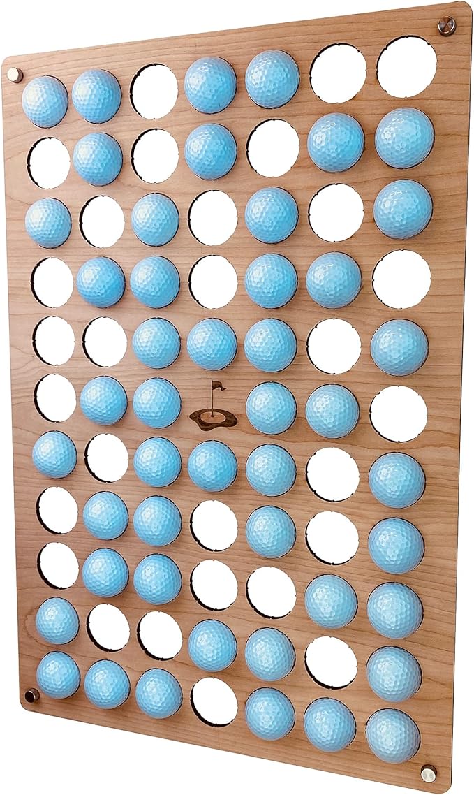 Torched Golf Ball Display Holder Collector’s Case Holds 76 Golf Balls Wall Mount Decor