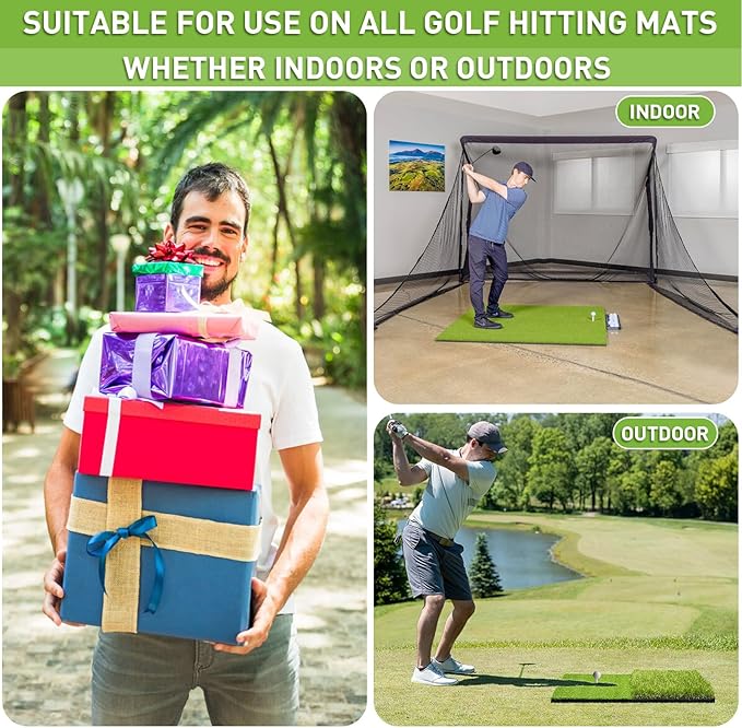 FINGER TEN Golf Rubber Tees Driving Range 3 Inch 1.5'' 2.25'' 2.75'' 3.13'' Tee Holder for Mat 1.5'' 2'' with Plastic Tees Indoor Outdoor Use