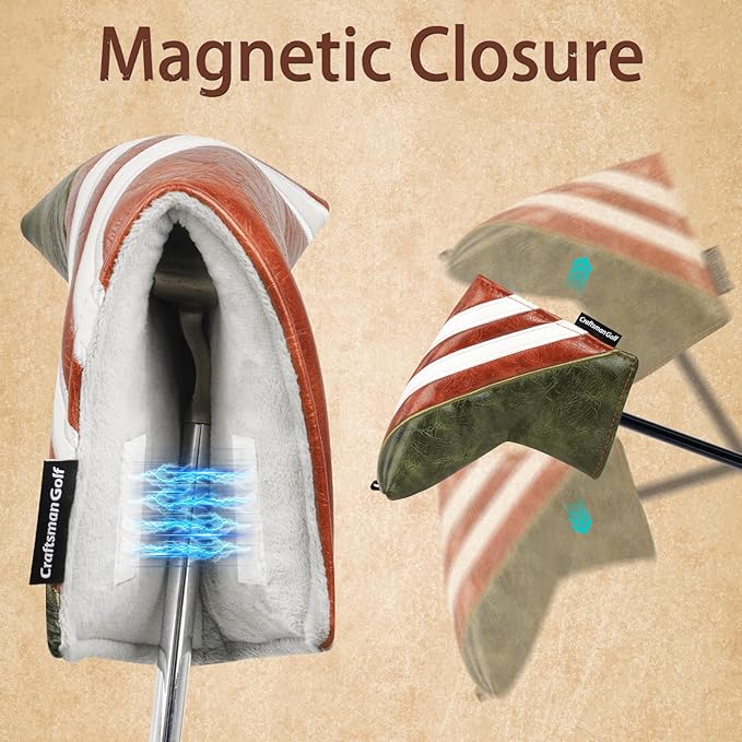 Craftsman Golf Club Head Covers 3pcs or 1pc Classic Brown Golf Headcovers Set Golf Club Headcovers for Driver Fairway Utility/Hybrid Woods Headcovers