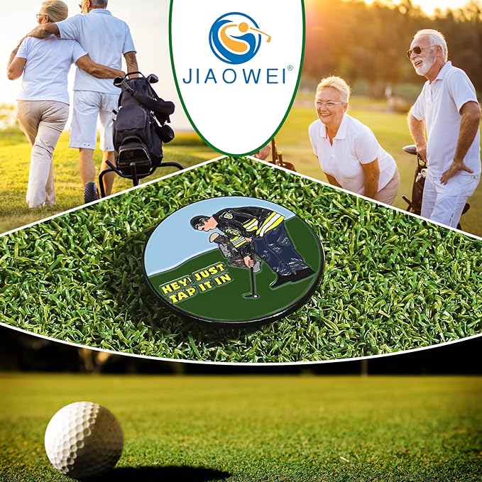 Enamel Golf Ball Marker with Magnetic Hat Clip - Funny Golf Accessories - Great Gift for Golf Lovers