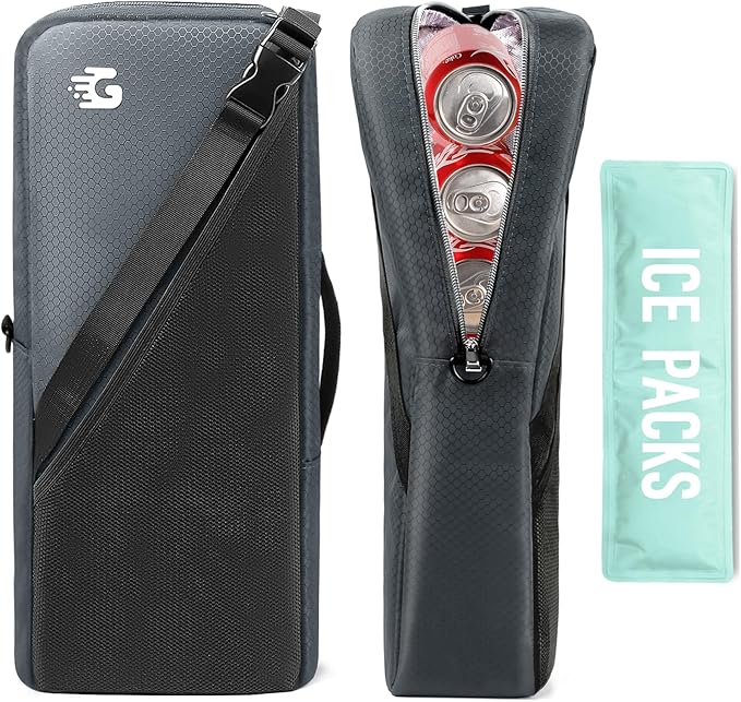 Golf Cooler Bag with Ice Packs - Golf Gifts for Men Fits in Golf Bags Golf Accessories Fathers Day Dad Gifts from Daughter Son Wife - Keeps 6 Beer Cans or 2 Wine Bottles Cold for Hours