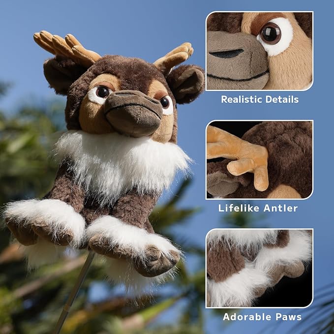 Driver Headcover Funny Golf Headcover Animal Golf Club Head Covers Gorilla Alces Moose Mammoth Design Black Plush Golfing Gifts for Men Women Golfer Fits up to 460CC Driver Head
