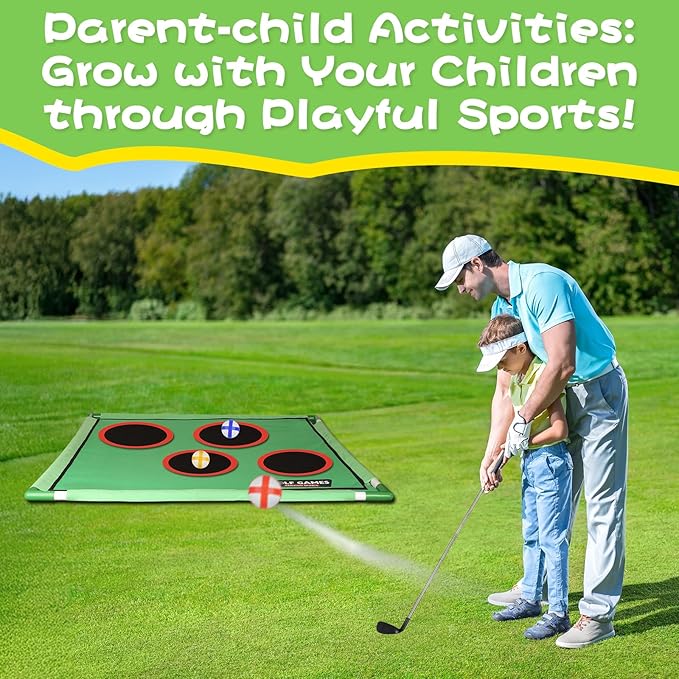 Golf Chipping Game for Outdoor Indoor: Backyard Golf Games for Kids & Adults , Golf Gifts for Men,Golfer, Golf Set with 20 Sticky Balls, Putting Mat, Putter & Carry Bag, Golf Simulators for Home