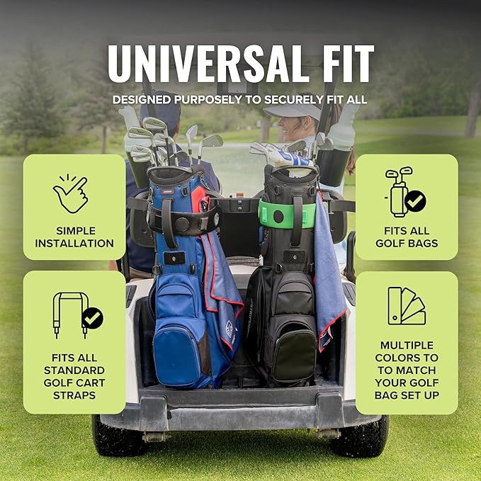 Stripebird - Premium Golf Cart Strap Sleeve Protector - Save Your Golf Bag from Golf Cart Straps - Includes Magnetic and Steel Plate for Magnetic Golf Accessories