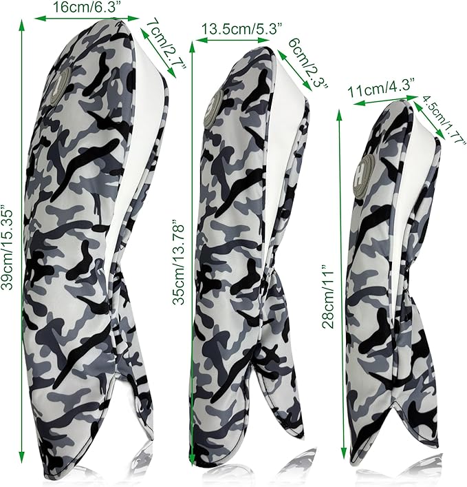 Golf Headcovers for Drivers and Woods – Set of 3 (S/M/L), Leather Club Covers with Magnetic Number Tags, Floral Design, Scratch-Resistant, Fits Most Golf Clubs