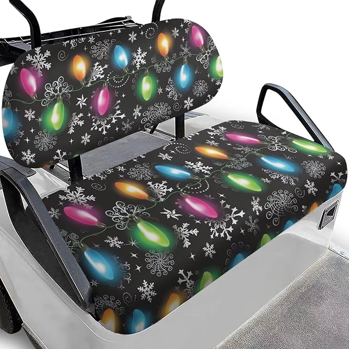 Golf Cart Seat Covers, Universal Fit & Nonskid Bottom Fits for Club Car 2 Person Seats Golf Carts